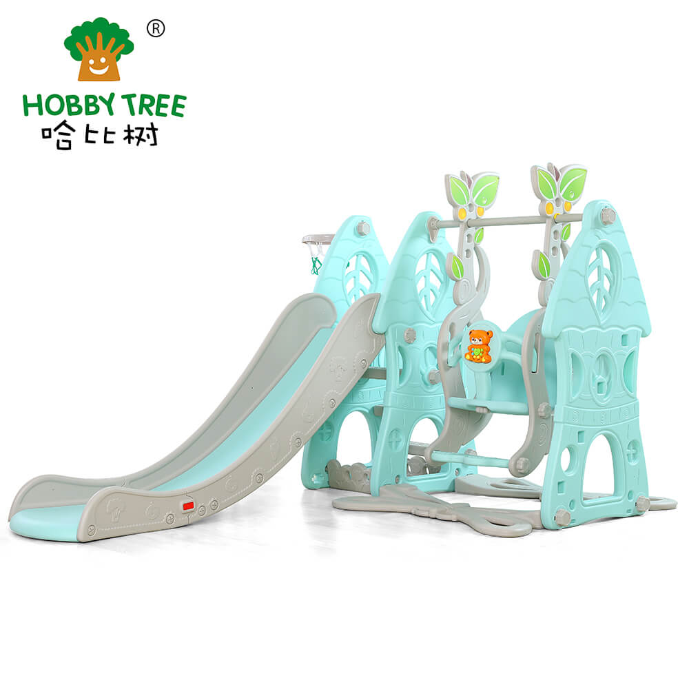New Forest Theme Indoor Plastic Slide and Swing for Children WM21B161