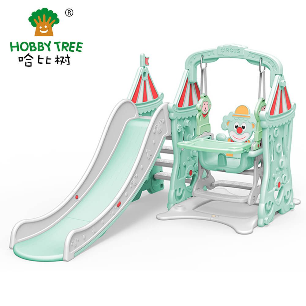 New Circus theme indoor plastic slide and swing set WM21B121