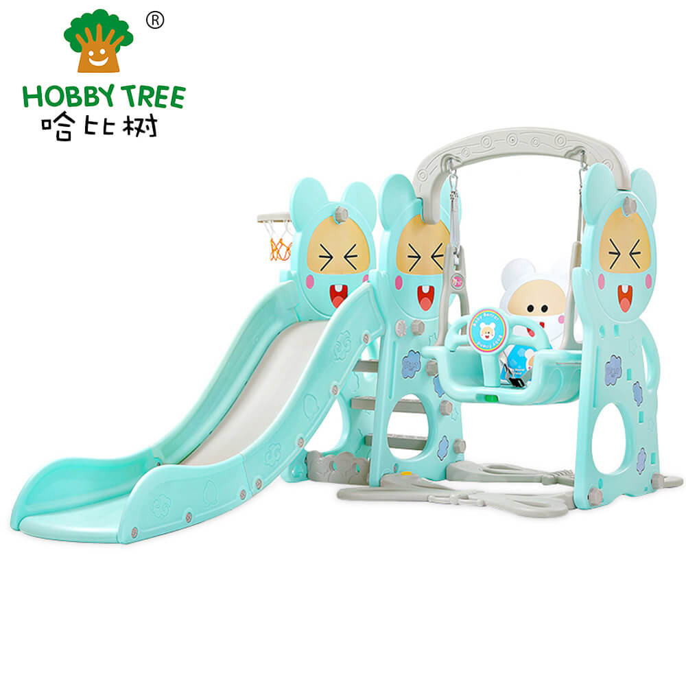 New squirrel theme cheap and good looking indoor slide and swing for children WM19013