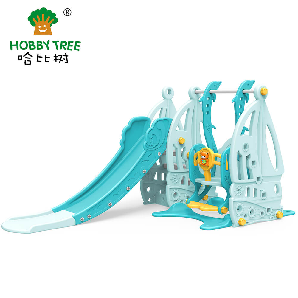 ship shape kids indoor plastic slide and swing set WM21B171