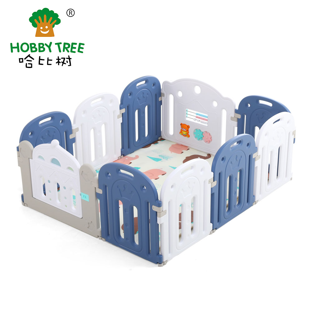 New crown style indoor baby safety plastic playpen WM21C061(8+2)