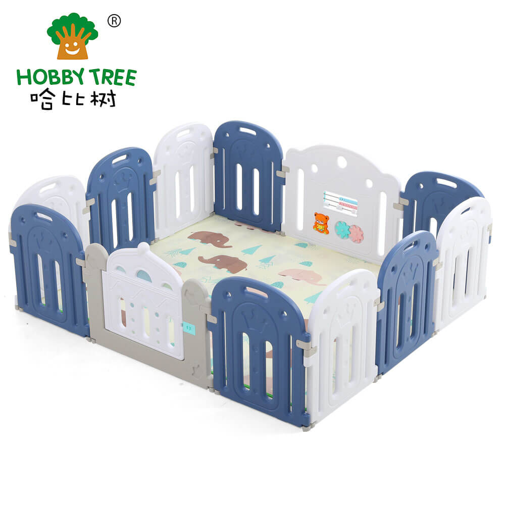 New crown style indoor baby safety plastic playpen WM21C061(10+2)