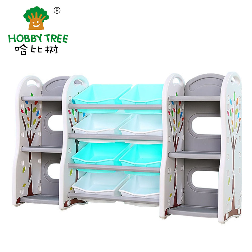 Plastic indoor children book shelf and toy cabinet WM21E123